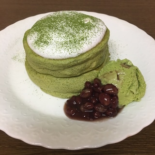 ベーキングパウダーなし抹茶スフレパンケーキ